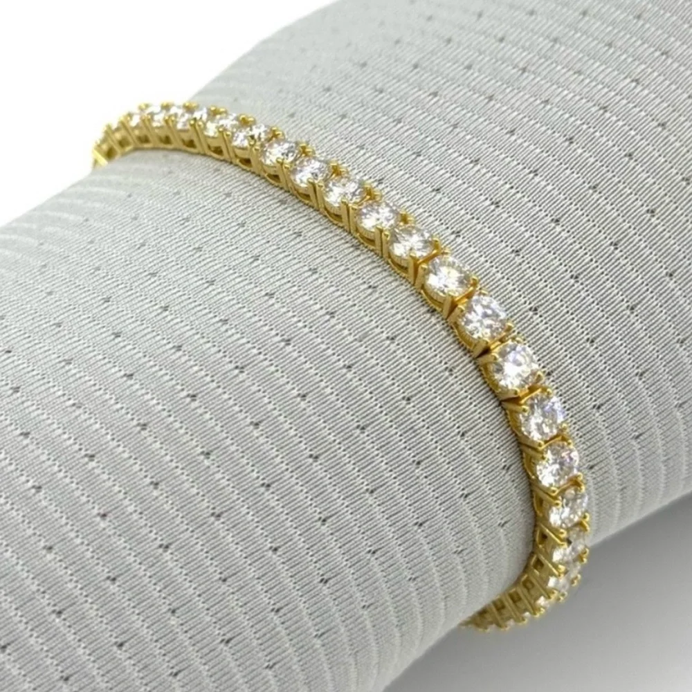 18K Gold Plated, 14.40CTW Moissanite Tennis Bracelet